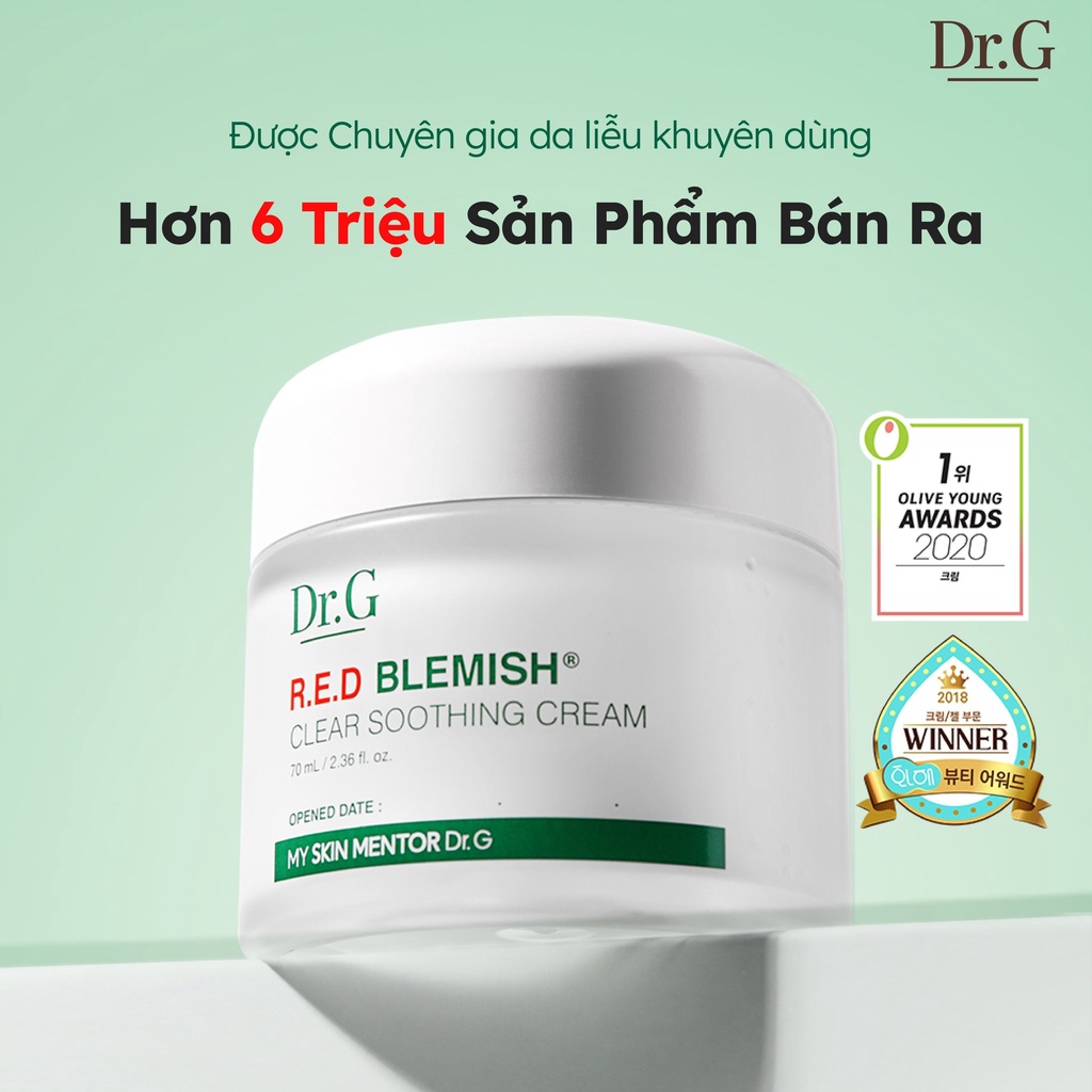 Kem Dưỡng Ẩm và Phục Hồi Sâu Cho Da Dr.G R.E.D Blemish Clear Soothing Cream 70ml