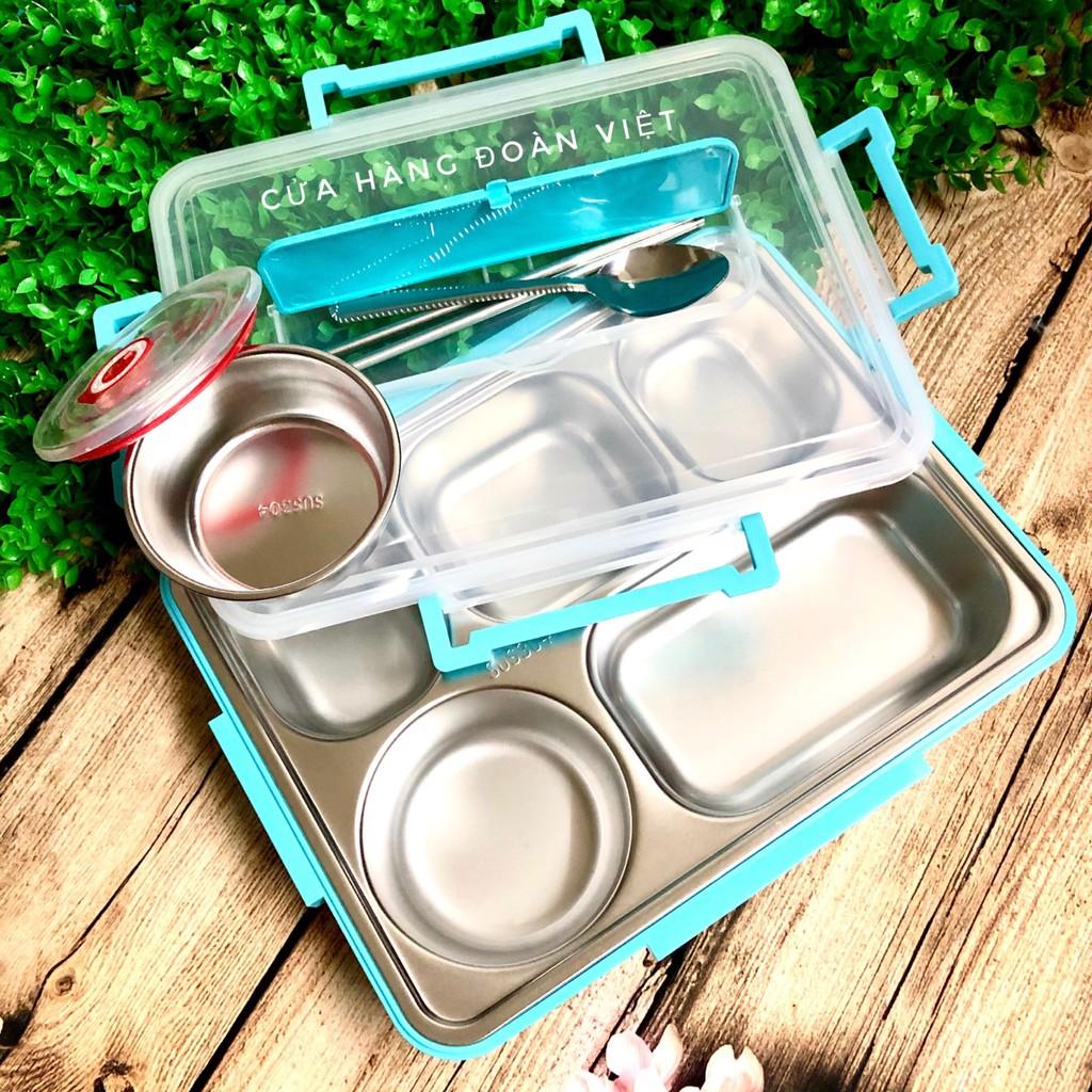 Bộ Khay Cơm Phần 5 Ngăn - Inox 304 Cao Cấp