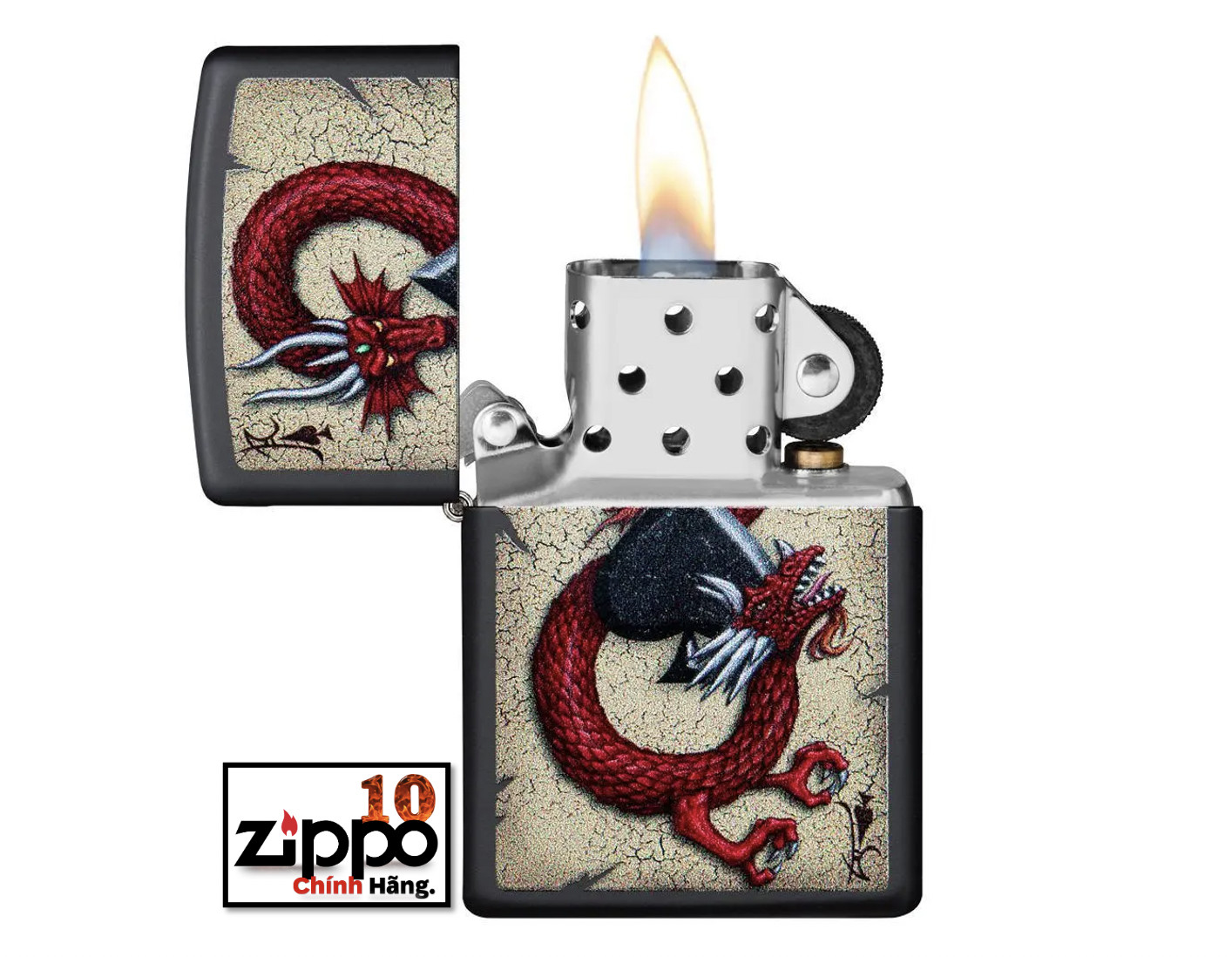 Bật lửa ZIPPO 29840 Dragon Ace Design - Chính hãng 100%