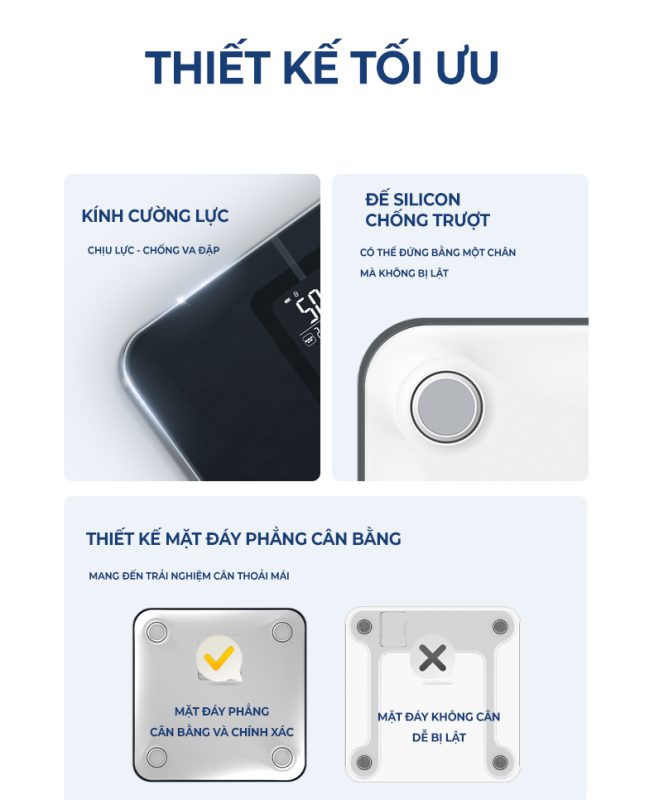 Cân điện tử sức khỏe thông minh Rapido RSB05–BS kết nối bluetooth, đo 21 chỉ số, bảo hành 12 tháng