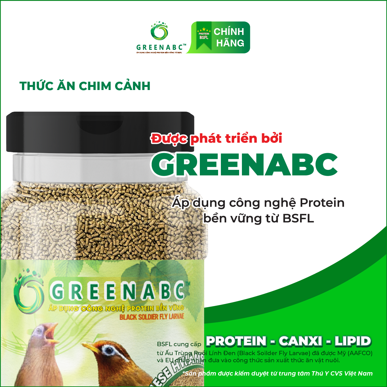 Cám Chim Họa Mi GREENABC – Chim dưỡng dùng loại hằng ngày, cho chim hót hay, căng lửa dùng bổ sung – Hộp 280g