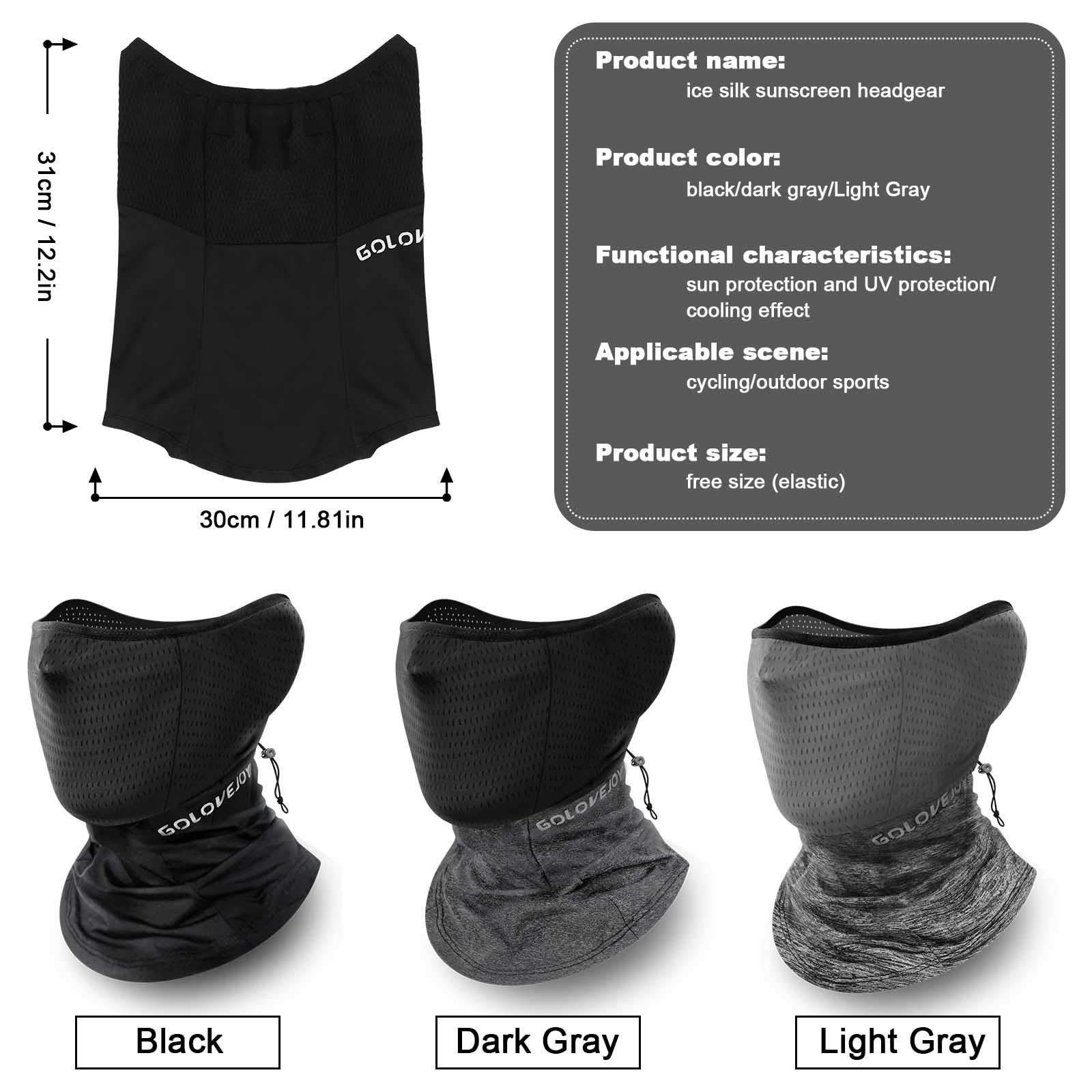 Mặt nạ cổ làm mát mùa hè, chống bụi / tia cực tím thoáng khí