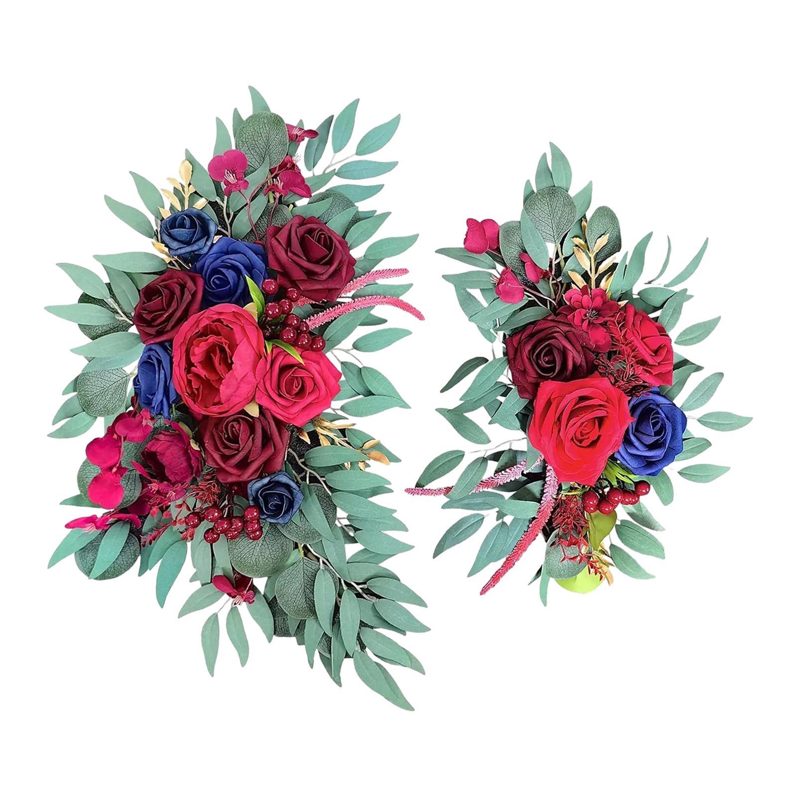 Wedding Arch Flowers Reception Backdrop Floral Rustic Handmade Flower Garland Welcome Ceremony Sign for Front Door Home