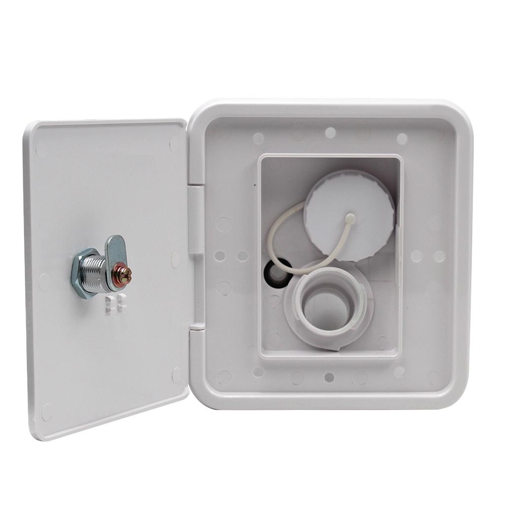 White Gravity City Water Inlet Fill The Bowl Hatch Lock RV Trailer # 1