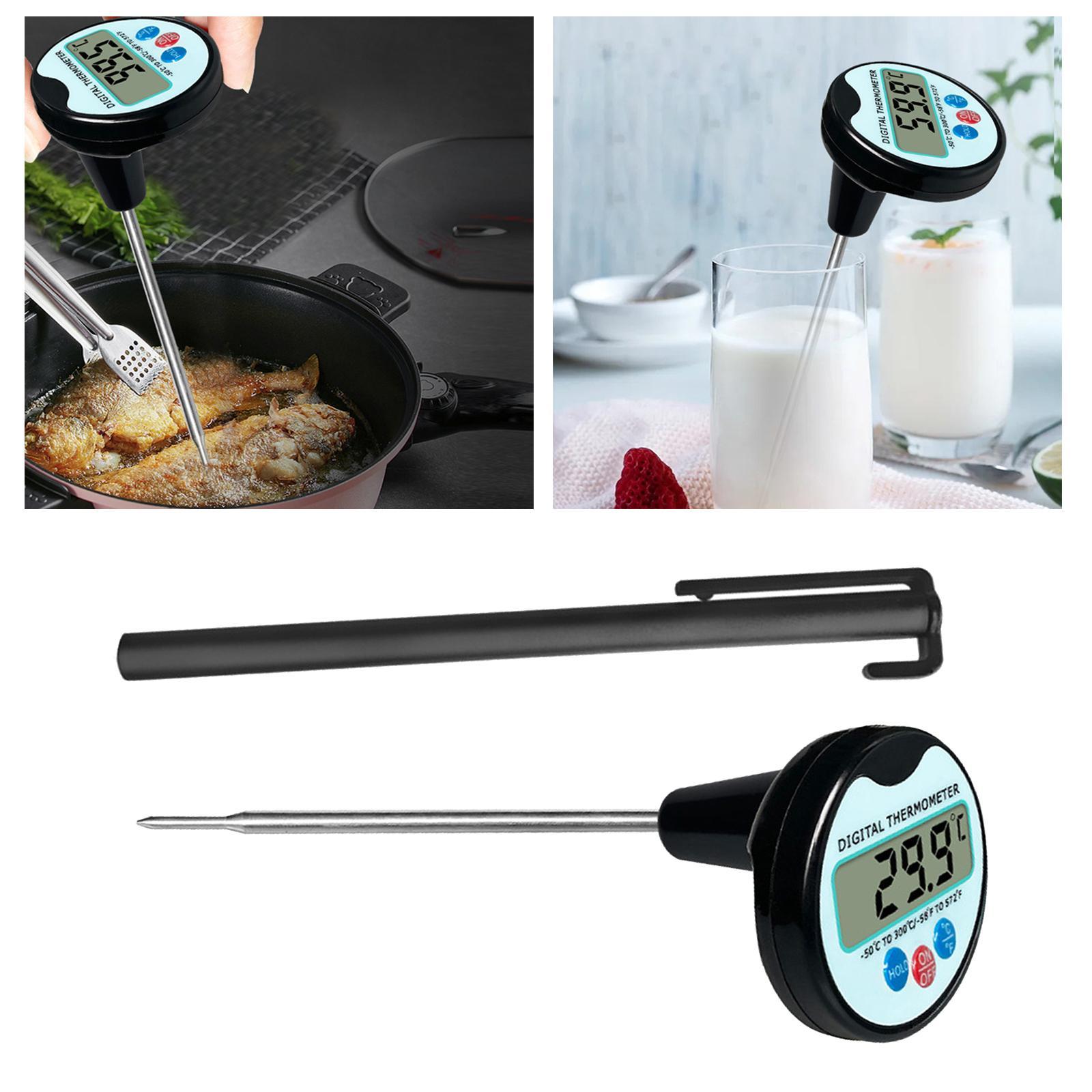 Portable Meat Thermometer Accessories °C/°F Cooking Tools LCD Screen Instant Read Baking Thermometer for Kitchen Deep Fry Milk Baking Oven