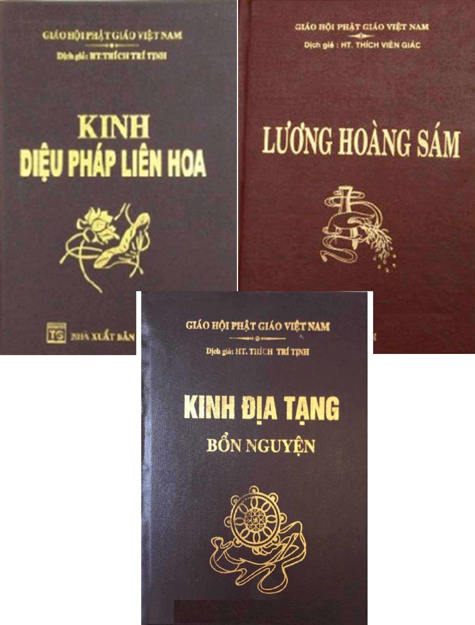 Combo 3 Quyển Sách Kinh Diệu Pháp Liên Hoa + Lương Hoàng Sám + Địa Tạng Bổn Nguyện - Bìa Da