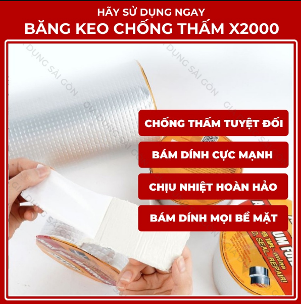 Băng keo chống thấm 30CM X2000  Nhật Bản, Chống thấm dột, Dán Tường, Dán Mái Tôn, Dán Ống Nước