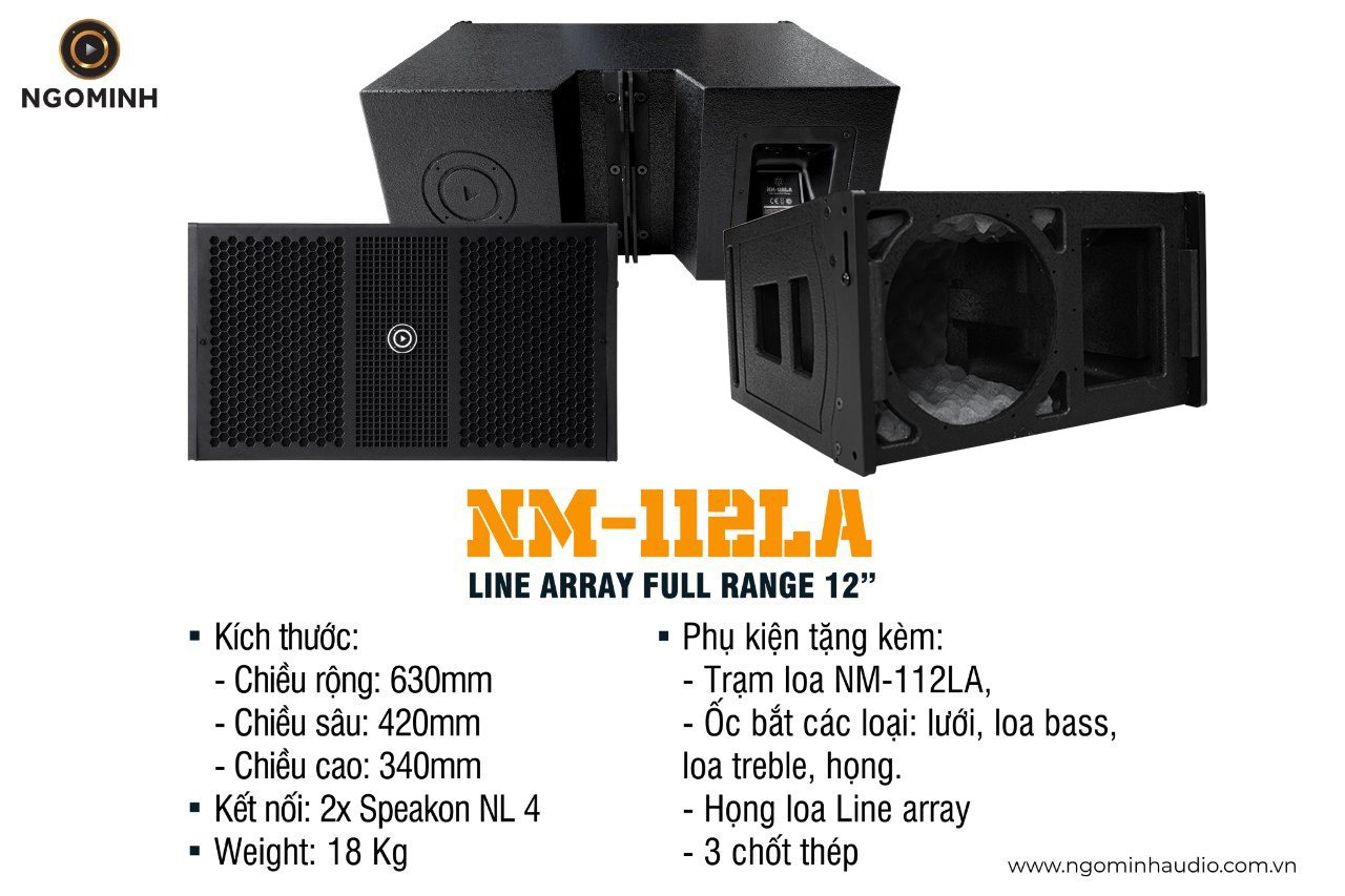 THÙNG LOA LINE ARRAY 3 TẤC NM-112LA - Hàng Chính Hãng