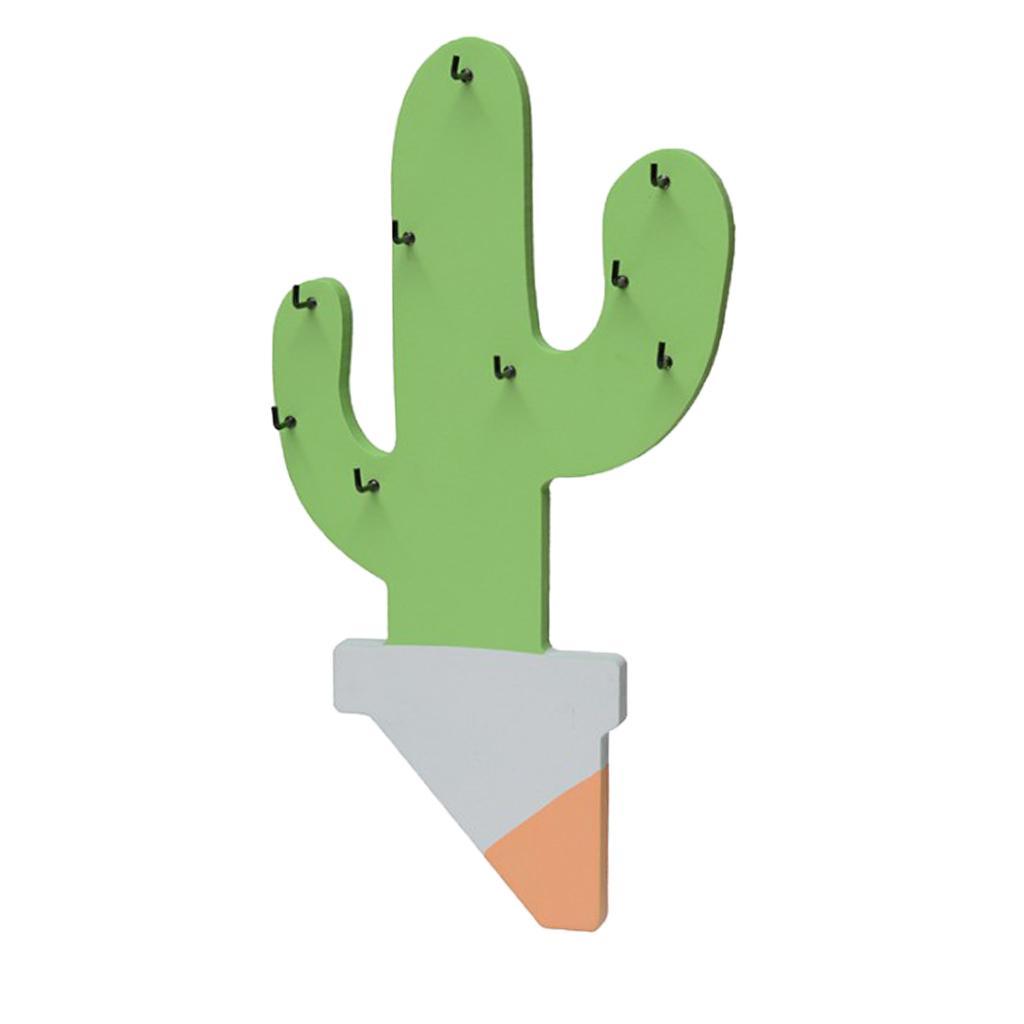 Wooden Screw in Hook Cactus Key Coat Hat Bathroom Kitchen Towel Hanger Wall