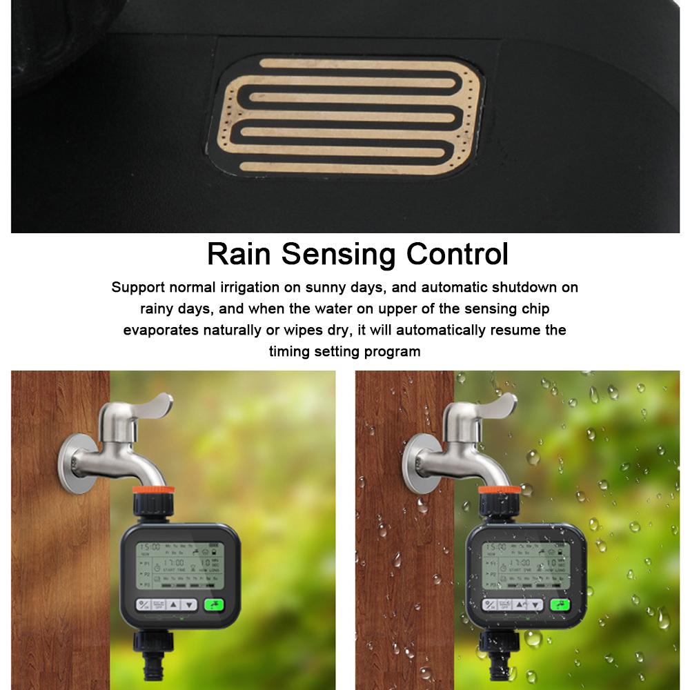 Gardening Irrigation Timer Automatic Watering Device Garden Balcony Rain Sensing Control Intelligent Irrigation System Controller 3 Program Setting with Child Lock