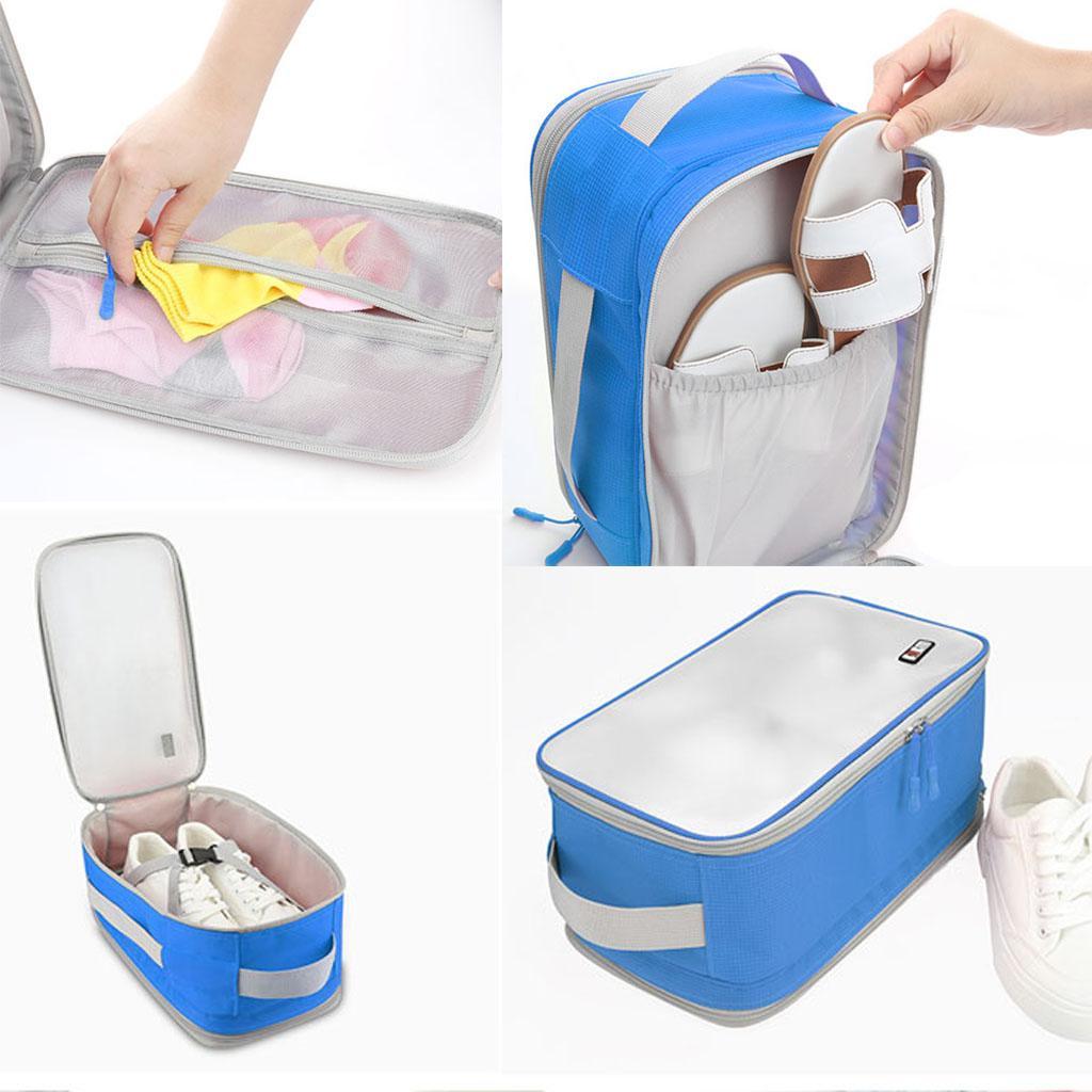 Shoe Bag Waterproof Travel Bag Shoe Organizer Case Holder 3 Pairs of Shoes-Blue