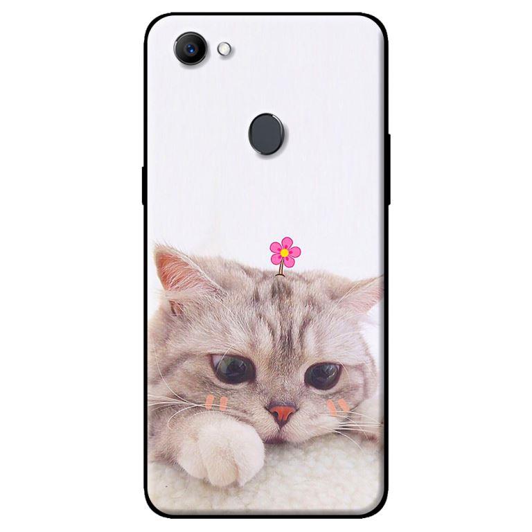 Ốp in cho Oppo F7 Mèo Buồn - Hàng chính hãng