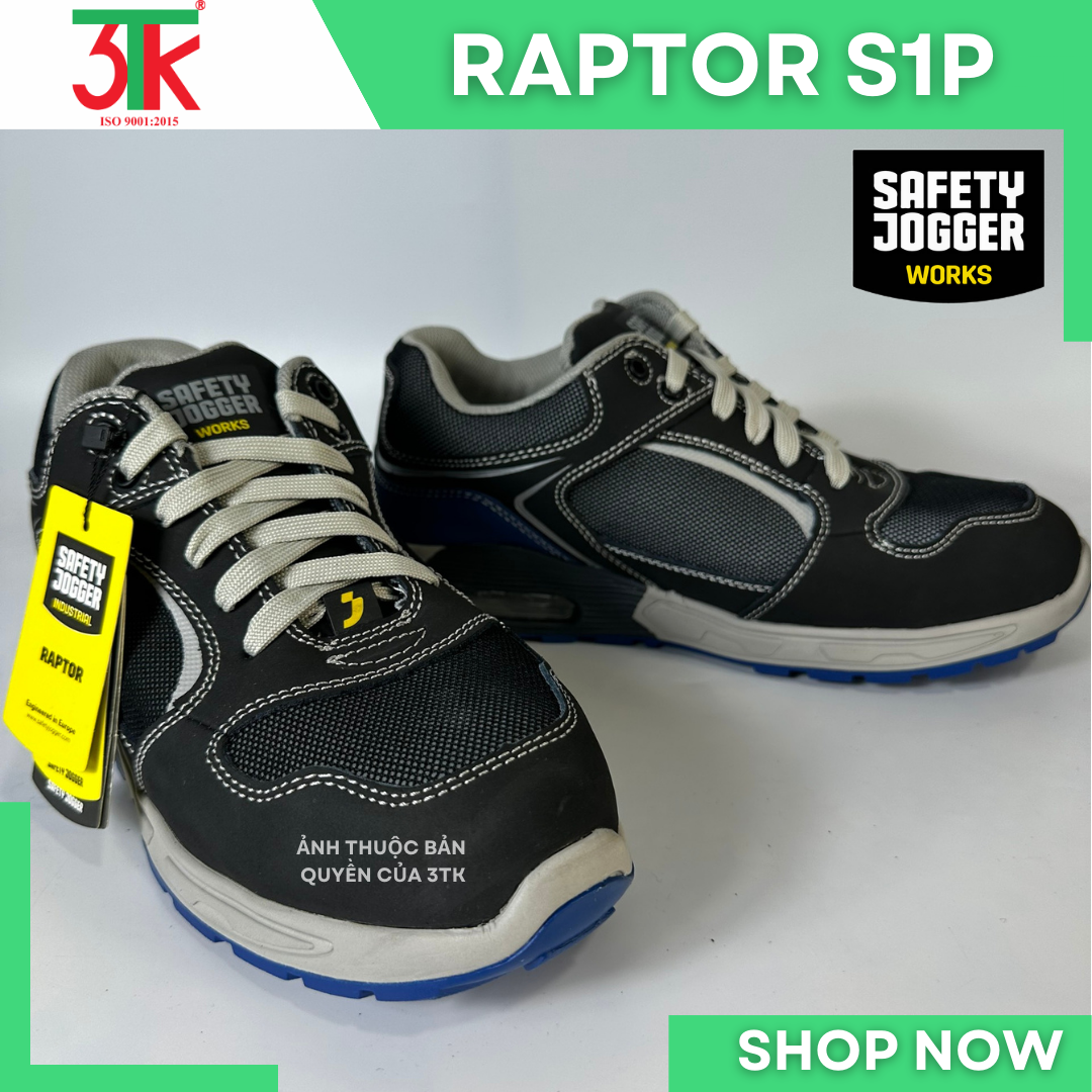 Giày Bảo Hộ Lao Động Safety Jogger RAPTOR S3 Da Cao Cấp chống đinh Chống Trơn Trượt, Chống Va Đập, Chống Tĩnh Điện, siêu nhẹ Sử Dụng trong Công Trình Xây Dựng