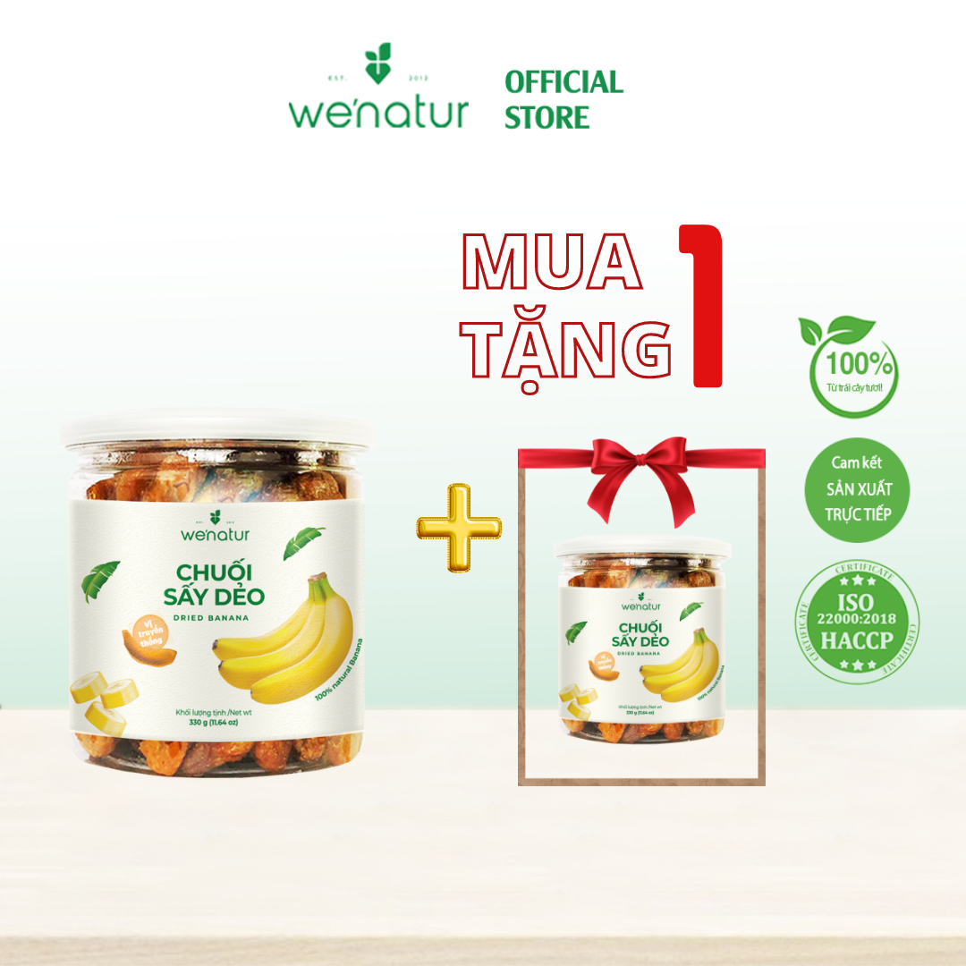 Chuối Sấy Dẻo Không Đường we'natur 330g