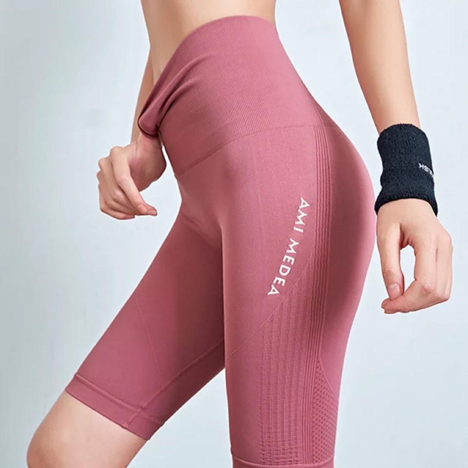 Quần lửng AmiMedea tập gym cạp cao, Thiết kế hiện đại nâng mông !