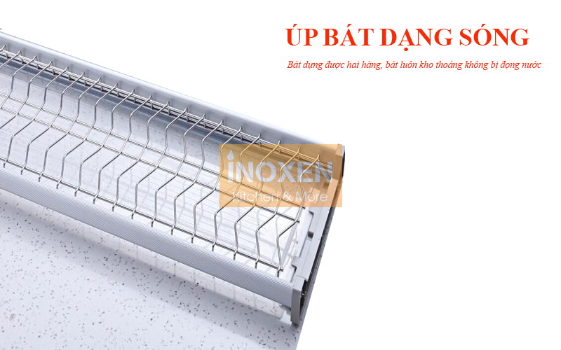 Giá bát đĩa cố định cao cấp trong tủ bếp BCD80 INOXEN