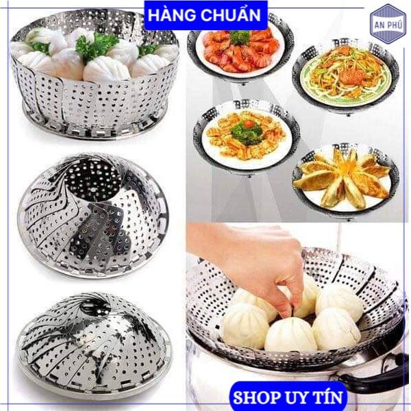 Vỉ hấp inox tròn đa năng gấp gọn