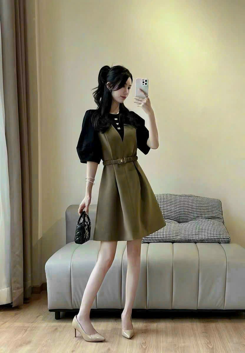 ĐẦM SUÔNG THUN PHỐI MÀU SIÊU ĐẸP