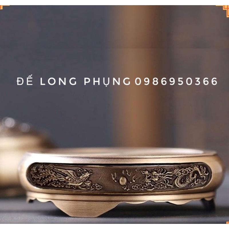 Bộ Lư xông trầm bằng đồng đúc hình rồng nổi và đế long phụng size to