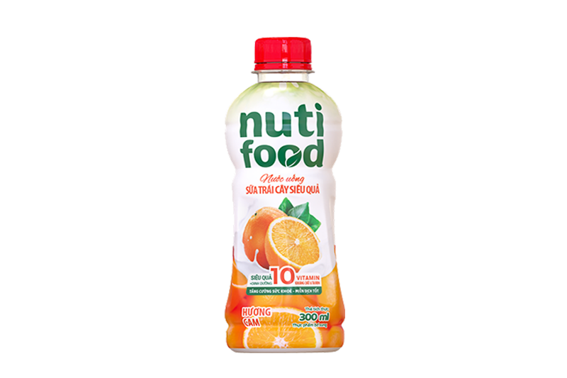 Thùng 24 chai Nước uống Sữa trái cây Nuti hương Cam chai 300ml TU.NTC01TI NUTIFOOD