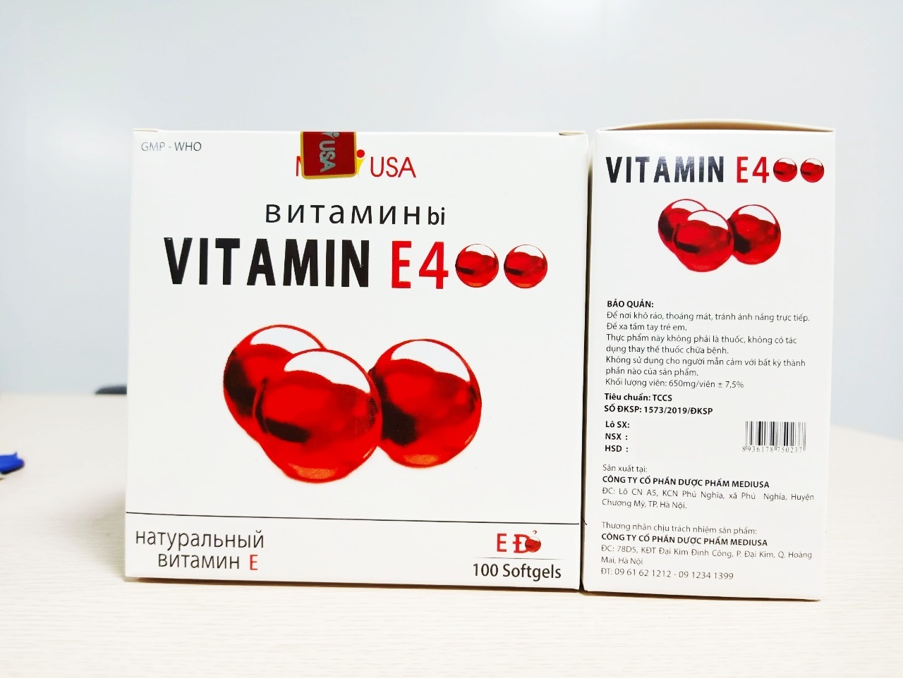 Vitamin E Đỏ 400 - Bổ Sung Vitamin E400 Hỗ Trợ Làm Đẹp Da, Sáng Da, Chống Lão Hóa - Hộp 100 Viên