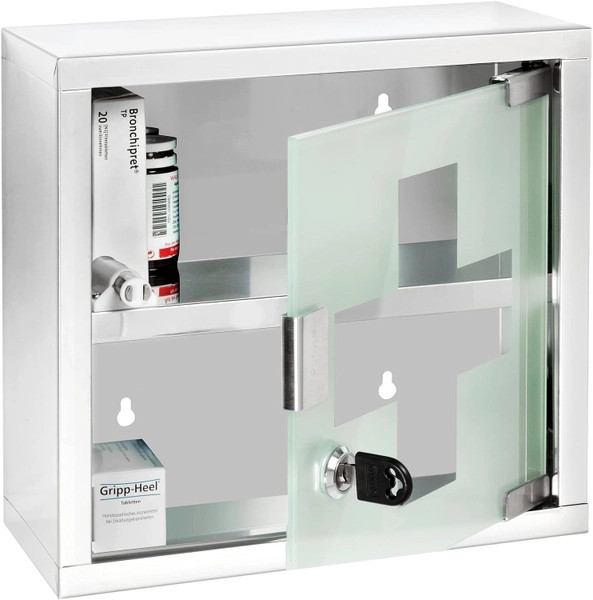TỦ THUỐC GIA ĐÌNH WENKO Size 25x25x12cm CỬA KÍNH Hàng chính hãng