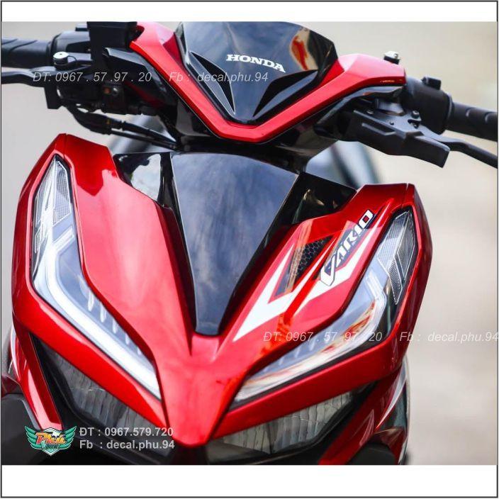 Tem Rời Vario Trắng đen dán xe đỏ