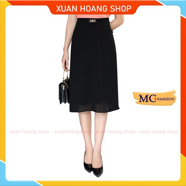 Chân Váy Công Sở Đen Lưng Cao Dáng Xòe Mc Fashion Cv0556
