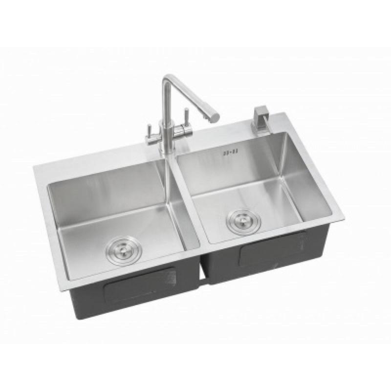 Vòi rửa bát nóng lạnh 3 đường nước chất liệu đồng