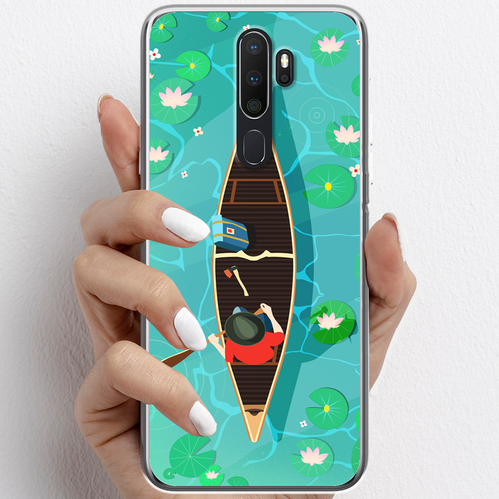 Ốp lưng cho Oppo A5 , A9  nhựa TPU mẫu Chèo thuyền