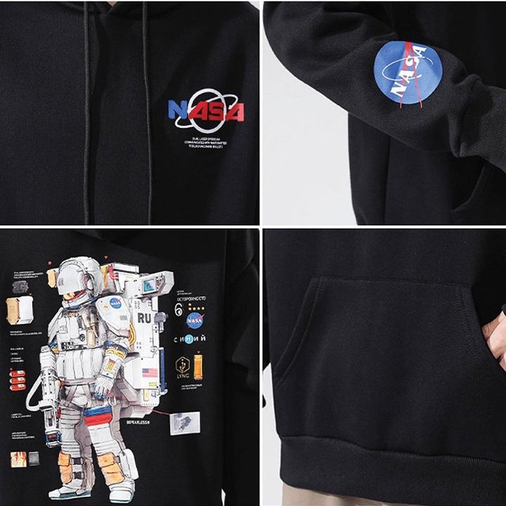 (Hot Trend) ÁO KHOÁC HOODIE NỈ NGOẠI Phi Hành Gia Nasa (HD3000 - Dày Đẹp)