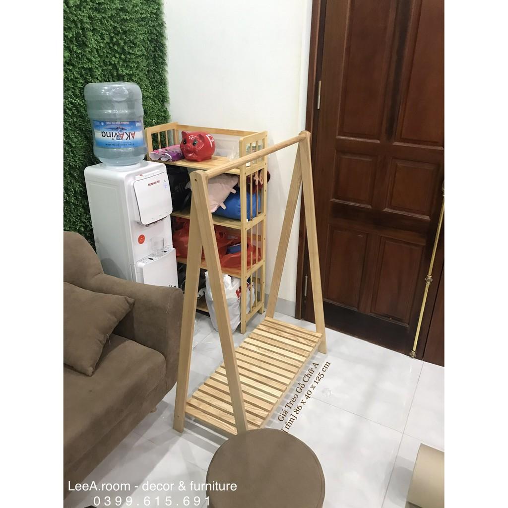 Kệ Treo Gỗ Chữ A Cao Cấp - Size 1FM - Giá Treo Shop Trẻ Em/Shop Thời Trang Nữ