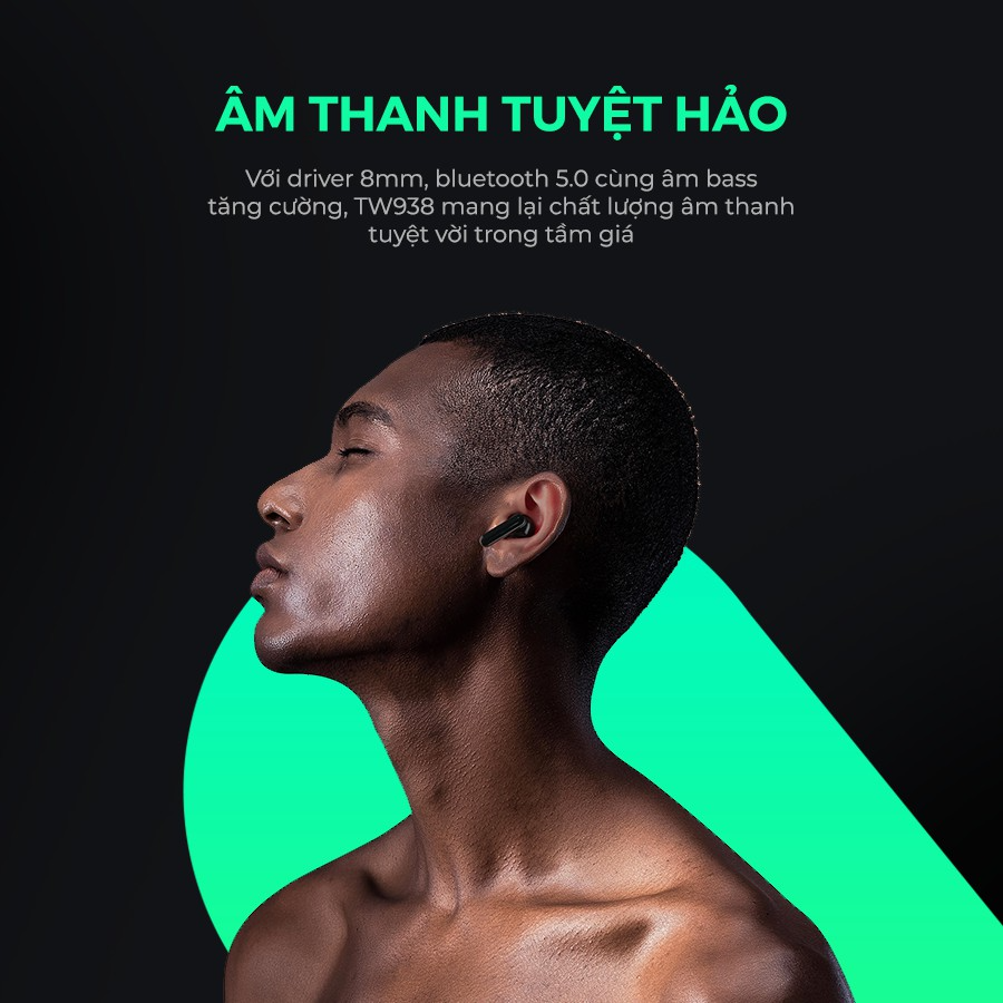 Tai Nghe Bluetooth Gaming True Wireless HAVIT TW938 Bass Chất Game Mượt, Chip ATS3015 Giảm Độ Trễ 50ms - Hàng Chính Hãng