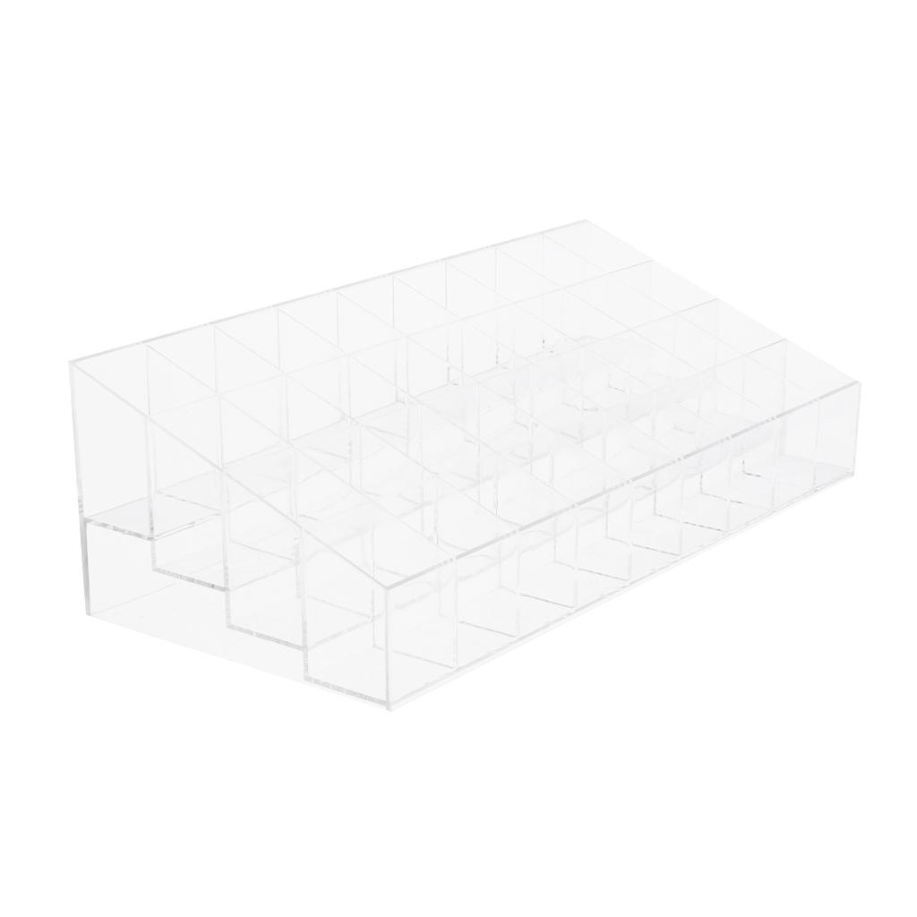 24 Grids Lipstick Nail Holder Display Clear Acrylic Makeup Organizer