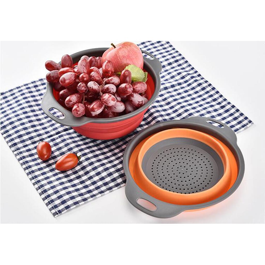 Folding Collapsible Plastic Colander Strainer Kitchen Fruit Filter Basket