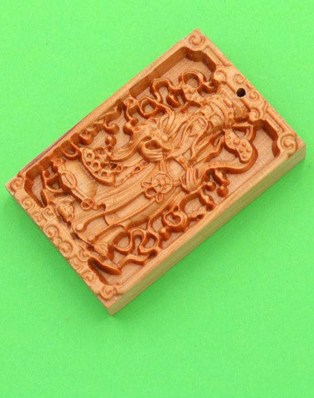 Mặt Gỗ Ngọc Am Khắc Tượng Thần Tài MG36