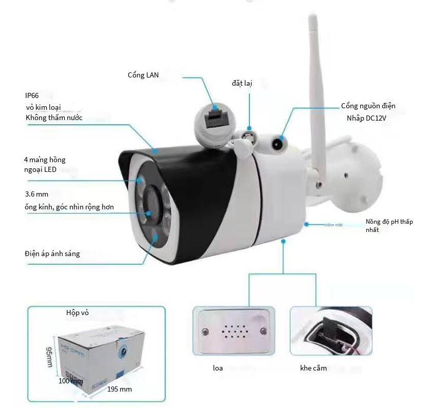 Thuận lợi nhất 1080P WIFI không dây ngoài trời độ nét cao PTZ giám sát hồng ngoại an ninh nhà thông minh