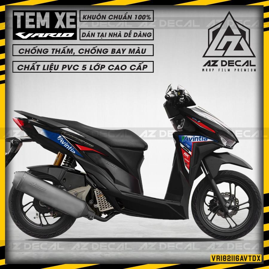 Tem Rời Xe Vario 150 Mẫu Avintia | VR182116AVT | Decal Chế Xe Máy Chất Liệu PVC Cao Cấp - Xanh Đen