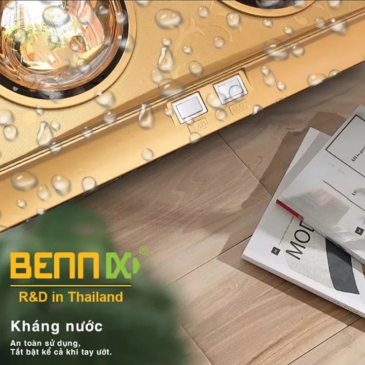 Đèn sưởi nhà tắm Bennix 3 bóng BN-3BG - Hàng chính hãng bảo hành 3 năm