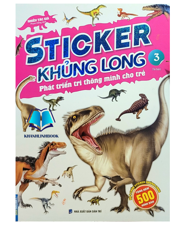 Sách - Sticker khủng long: Phát triển trí thông minh cho trẻ 3 (8 trang sticker dán hình)