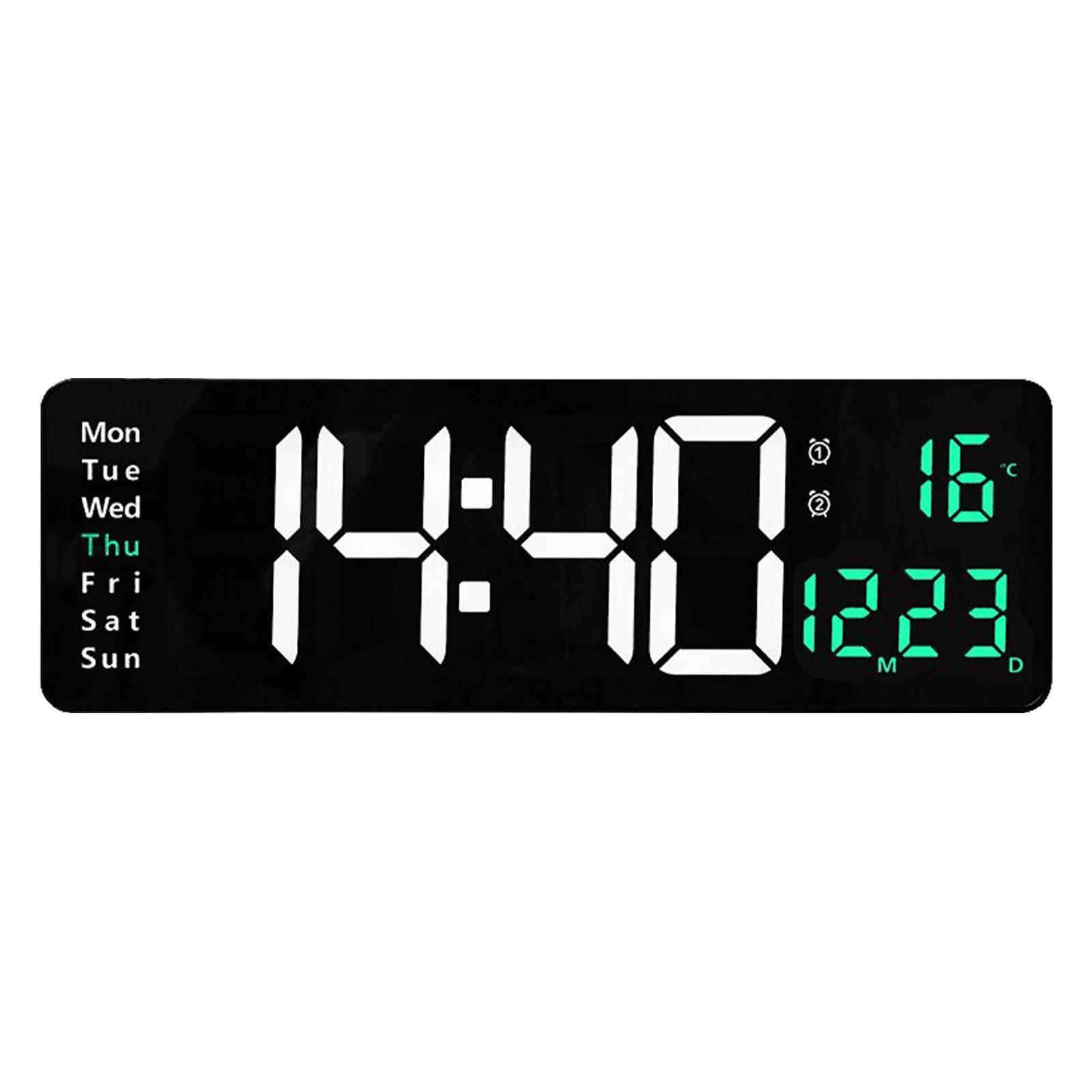 Digital Wall Clock, Date Temperature Week Display for Apartment Home Decor