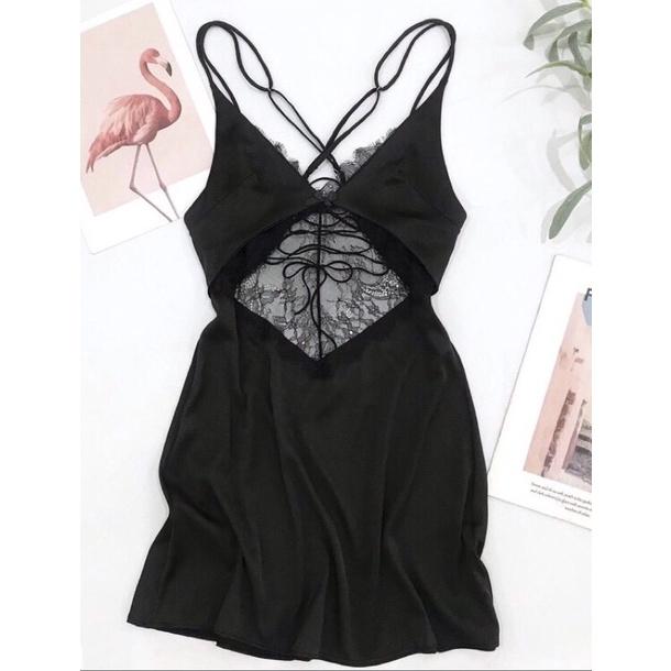 VÁY NGỦ LỤA PHỐI REN SEXY