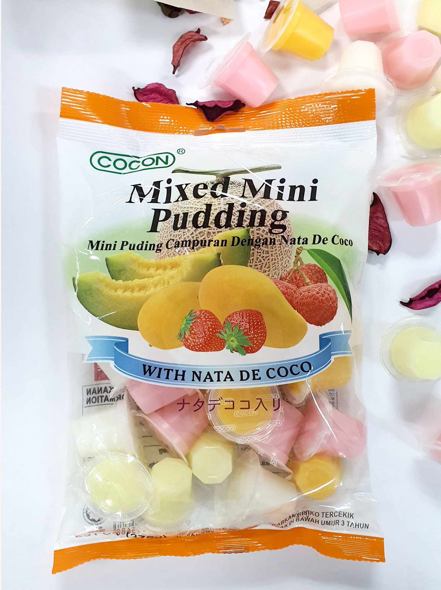 THẠCH RAU CÂU HƯƠNG TRÁI CÂY COCON - COCON MIXED MINI PUDDING NATA DECOCO (Gói 375g)