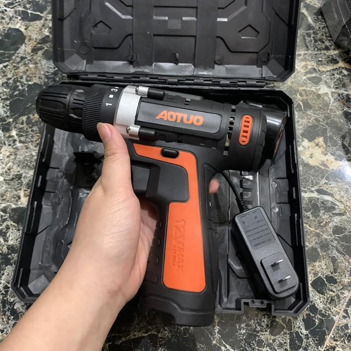 Khoan pin, máy bắt vít dùng pin AOTUO 12v nhỏ gọn