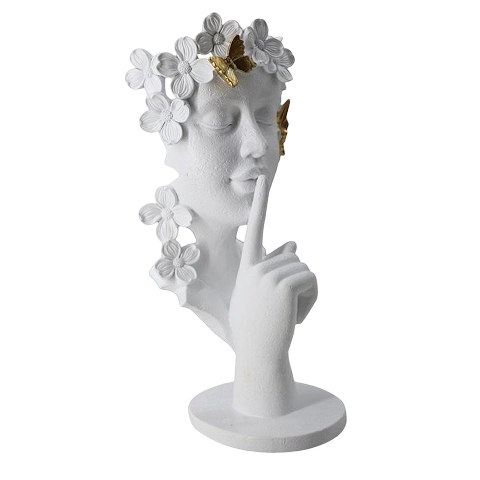 Thinker Statue Half Face Figurine Decoration for Home NightStand Bookshelf