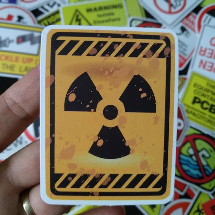 Bộ Sticker dán cao cấp chủ đề WARNING - Dùng dán Xe, dán mũ bảo hiểm, dán Laptop...