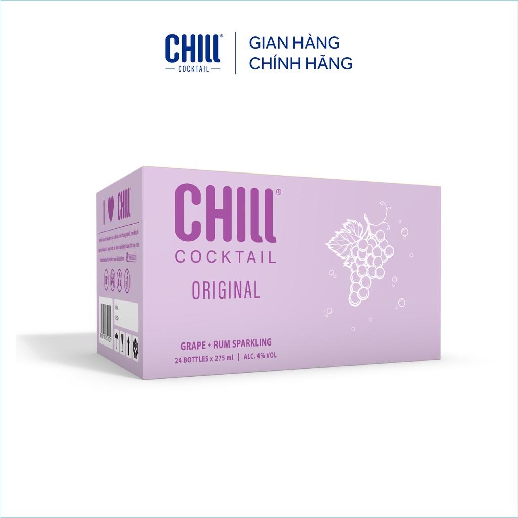 Thùng 24 chai Chill Cocktail vị Grape Rum Sparkling 275ml/chai