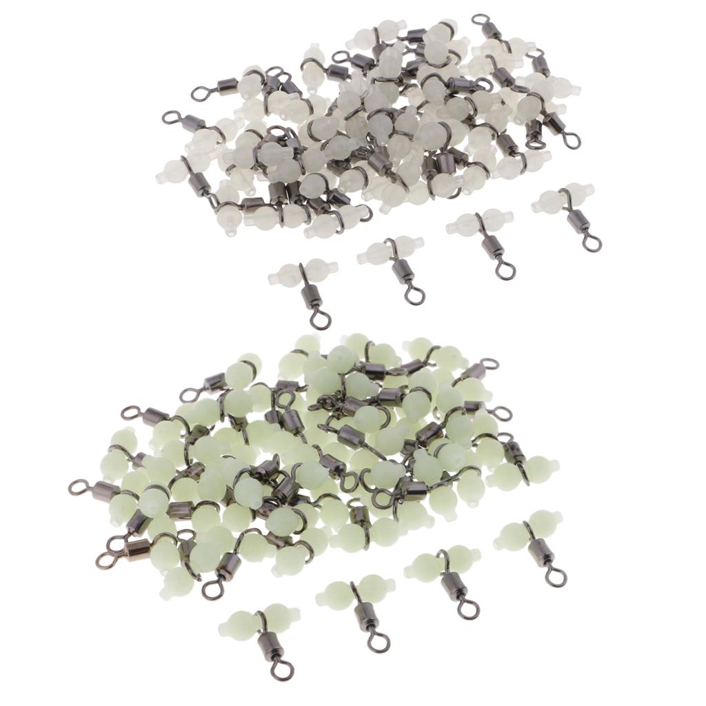 50x Luminous Gourd Rolling Swivel 3 Way Cross Line Connector Sea Fishing S