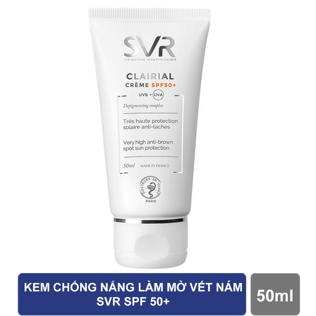 Kem Làm Mờ Vết Nám Và Chống Nắng SPF 50 SVR Clairial Crème SPF 50+ Tuýp 50ml - CSPF50