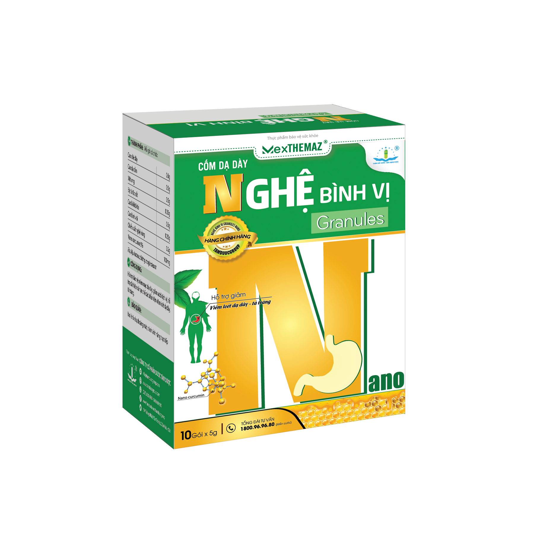 CỐM DẠ DÀY NGHỆ BÌNH VỊ GRANULES NANO Giảm Tình Trạng Viêm Loét Dạ Dày Tá Tràng, Đầy Hơi, Ợ Chua, Khó Tiêu